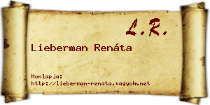 Lieberman Renáta névjegykártya